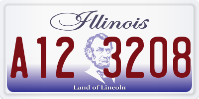 IL license plate A123208