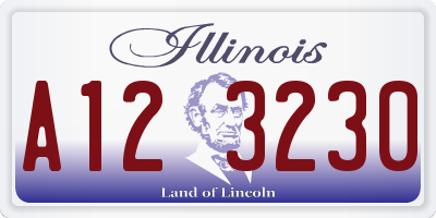 IL license plate A123230