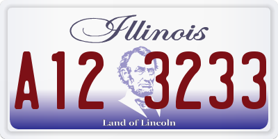 IL license plate A123233