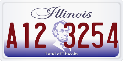 IL license plate A123254