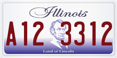 IL license plate A123312