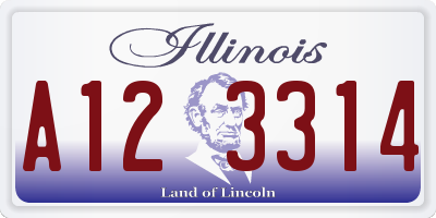 IL license plate A123314