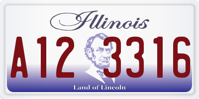 IL license plate A123316