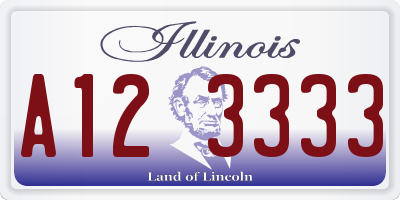 IL license plate A123333