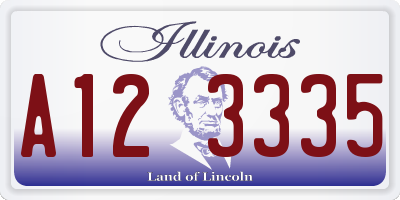 IL license plate A123335
