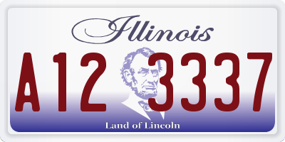 IL license plate A123337