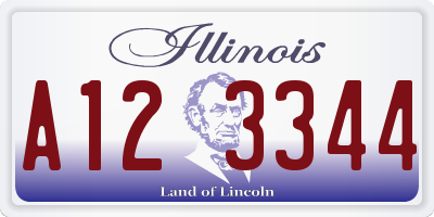 IL license plate A123344
