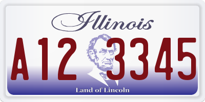 IL license plate A123345