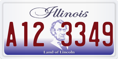 IL license plate A123349