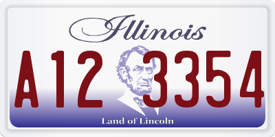 IL license plate A123354