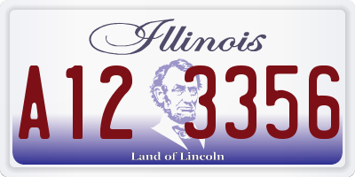 IL license plate A123356