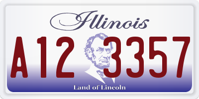 IL license plate A123357