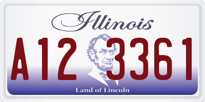 IL license plate A123361
