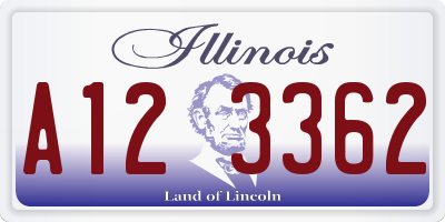 IL license plate A123362