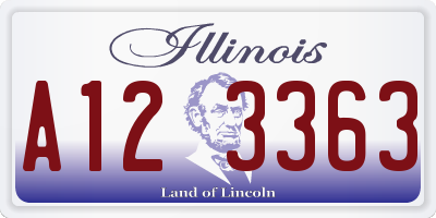 IL license plate A123363
