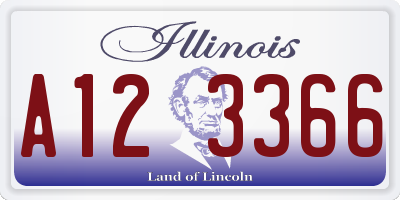 IL license plate A123366