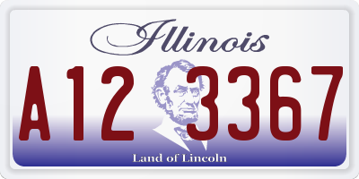 IL license plate A123367