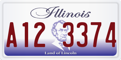 IL license plate A123374