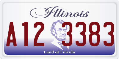 IL license plate A123383