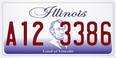 IL license plate A123386