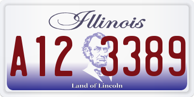 IL license plate A123389