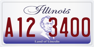IL license plate A123400