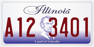 IL license plate A123401