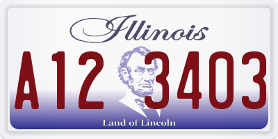 IL license plate A123403