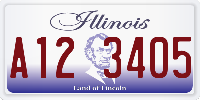 IL license plate A123405