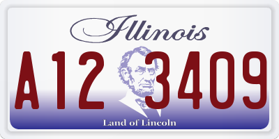 IL license plate A123409