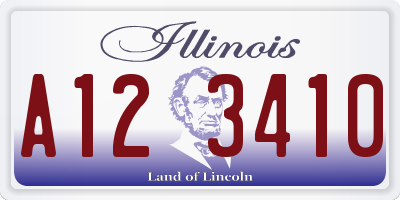 IL license plate A123410