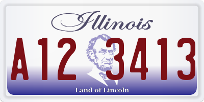 IL license plate A123413