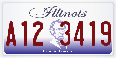 IL license plate A123419