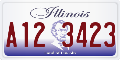 IL license plate A123423