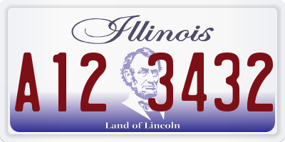 IL license plate A123432