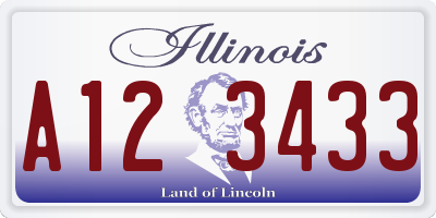IL license plate A123433