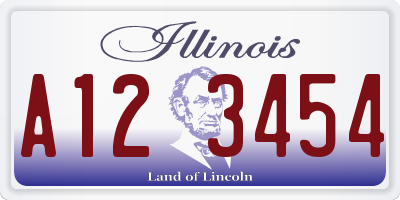 IL license plate A123454