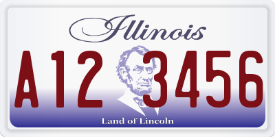 IL license plate A123456