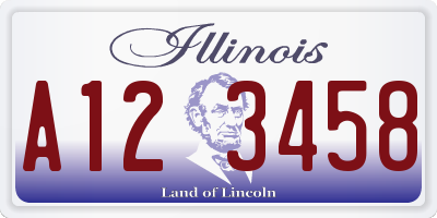 IL license plate A123458