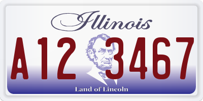 IL license plate A123467