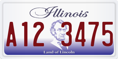 IL license plate A123475