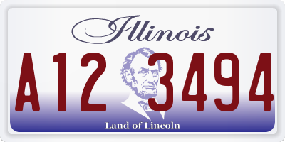 IL license plate A123494