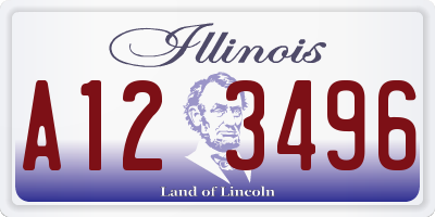 IL license plate A123496