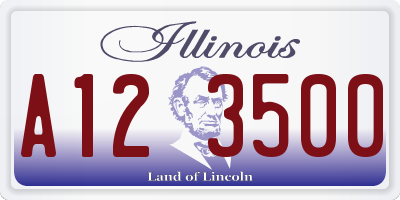 IL license plate A123500