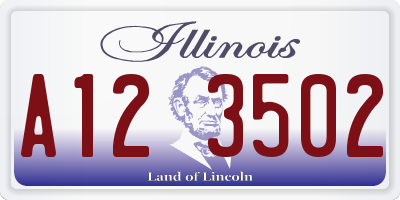 IL license plate A123502