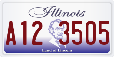 IL license plate A123505