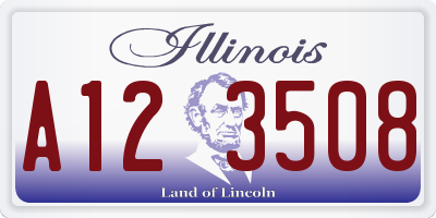 IL license plate A123508