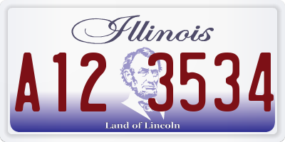 IL license plate A123534