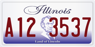 IL license plate A123537