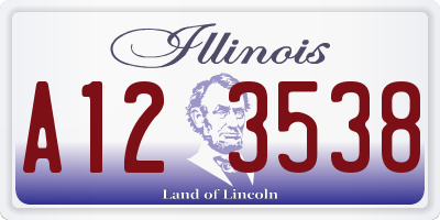 IL license plate A123538